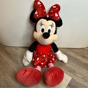 Minnie Mouse Valentines Red Heart Dress Plush Toy